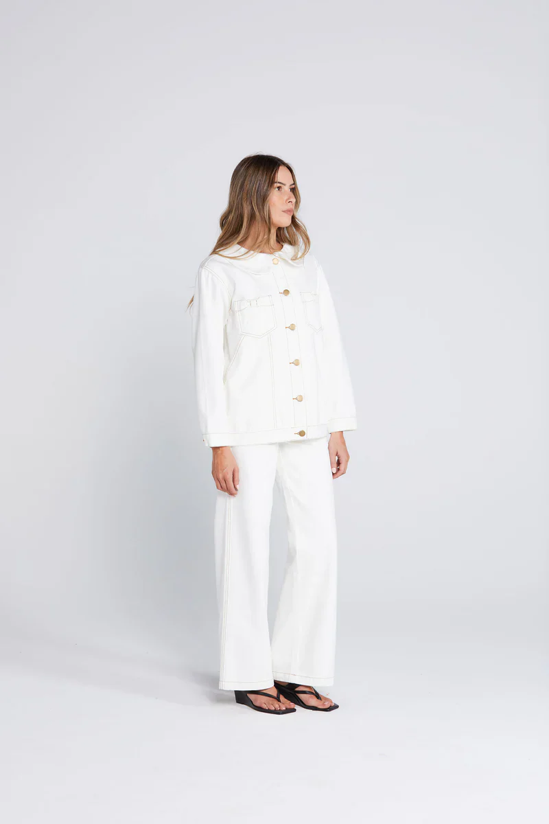 Bowtique Shacket - Off White - Image 5