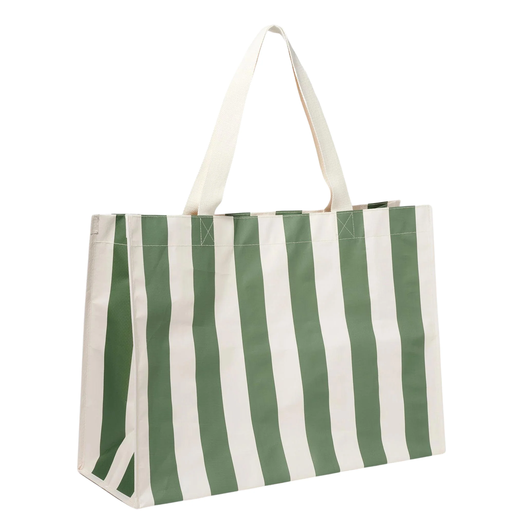 Carryall Beach Bag - Olive Stripe