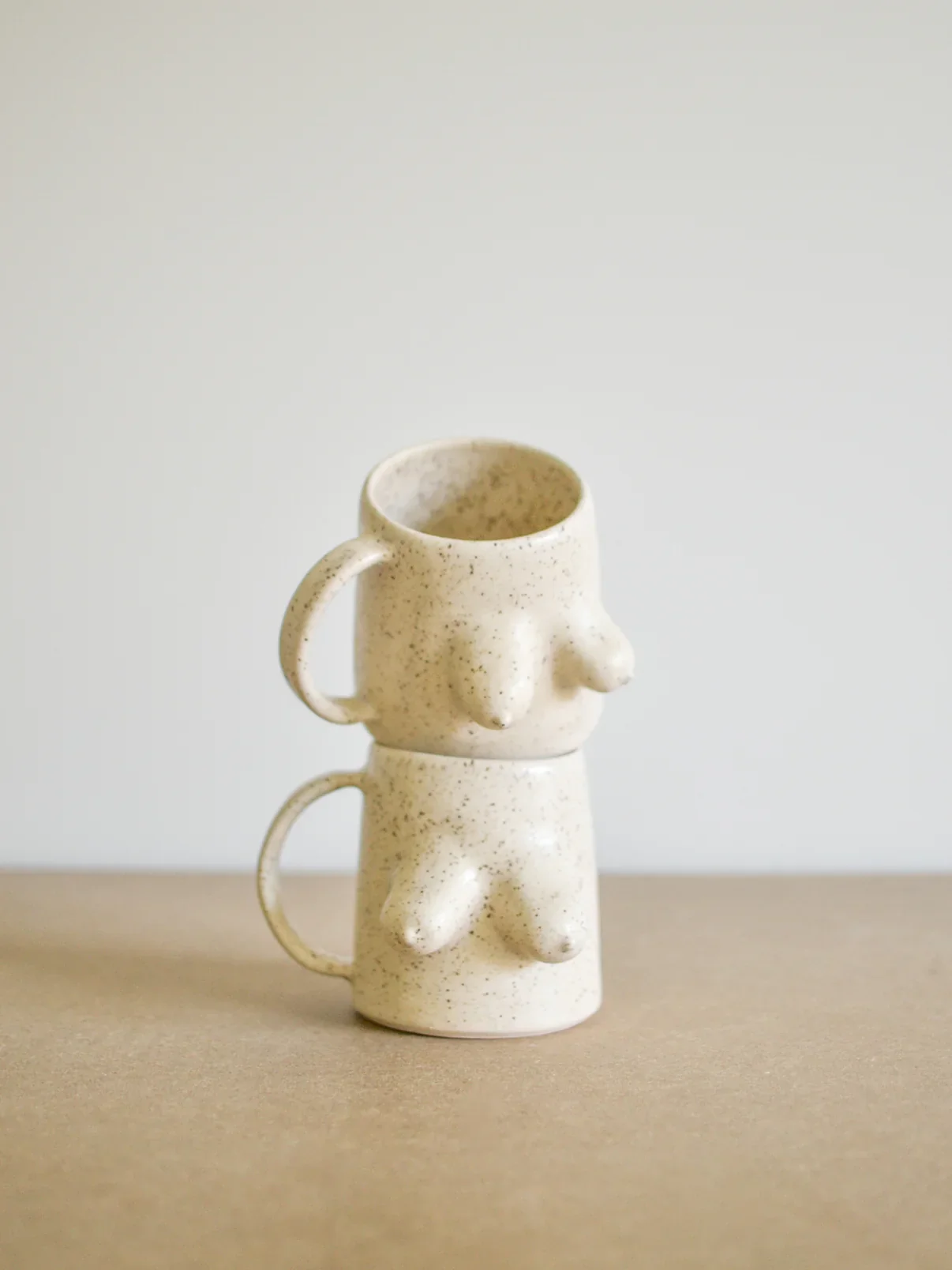 Ceramic Boob Mug - Almond spice glaze - Image 3