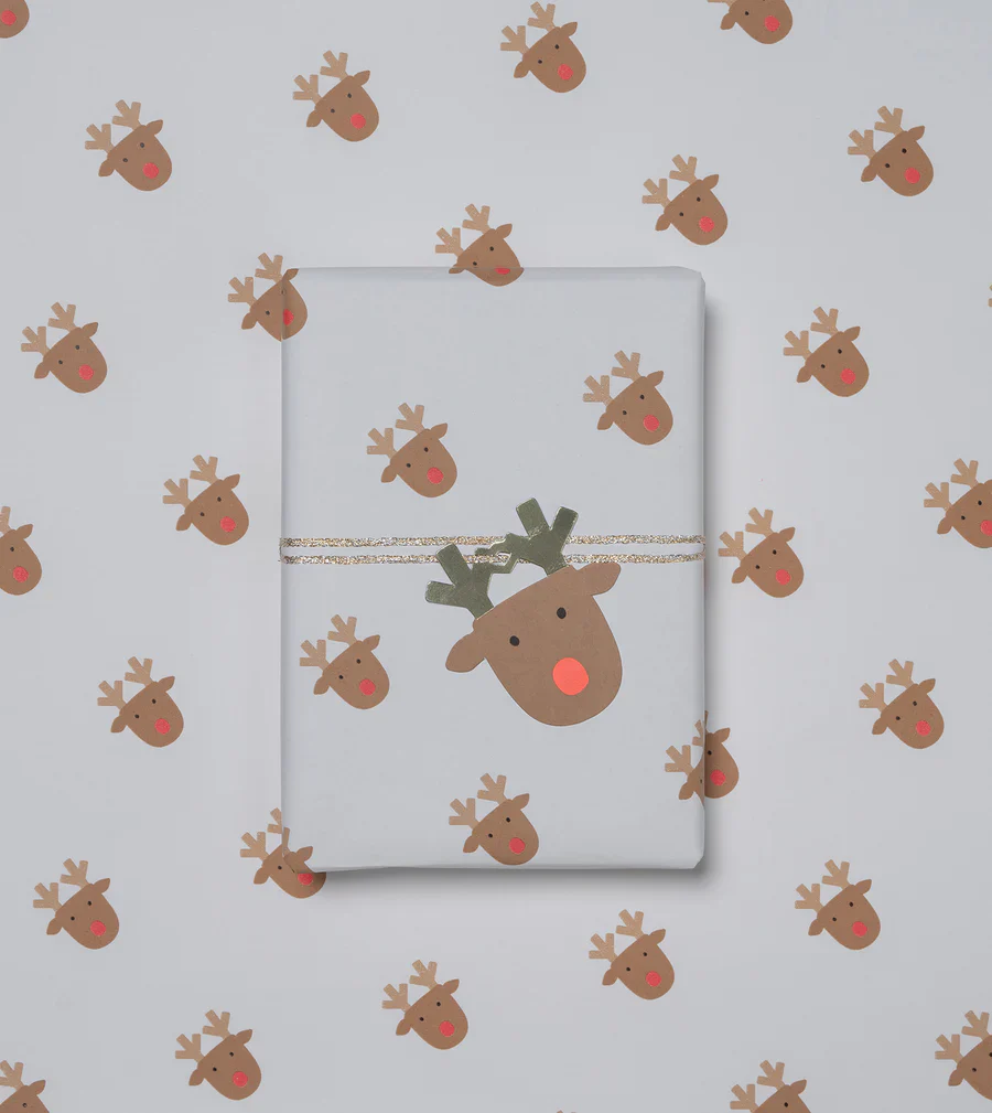 Christmas Gift Wrap Roll - Rudolph - Toffee - Image 5