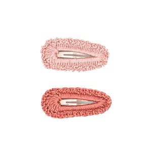 Clips - Crocheted Blush & Rosewood