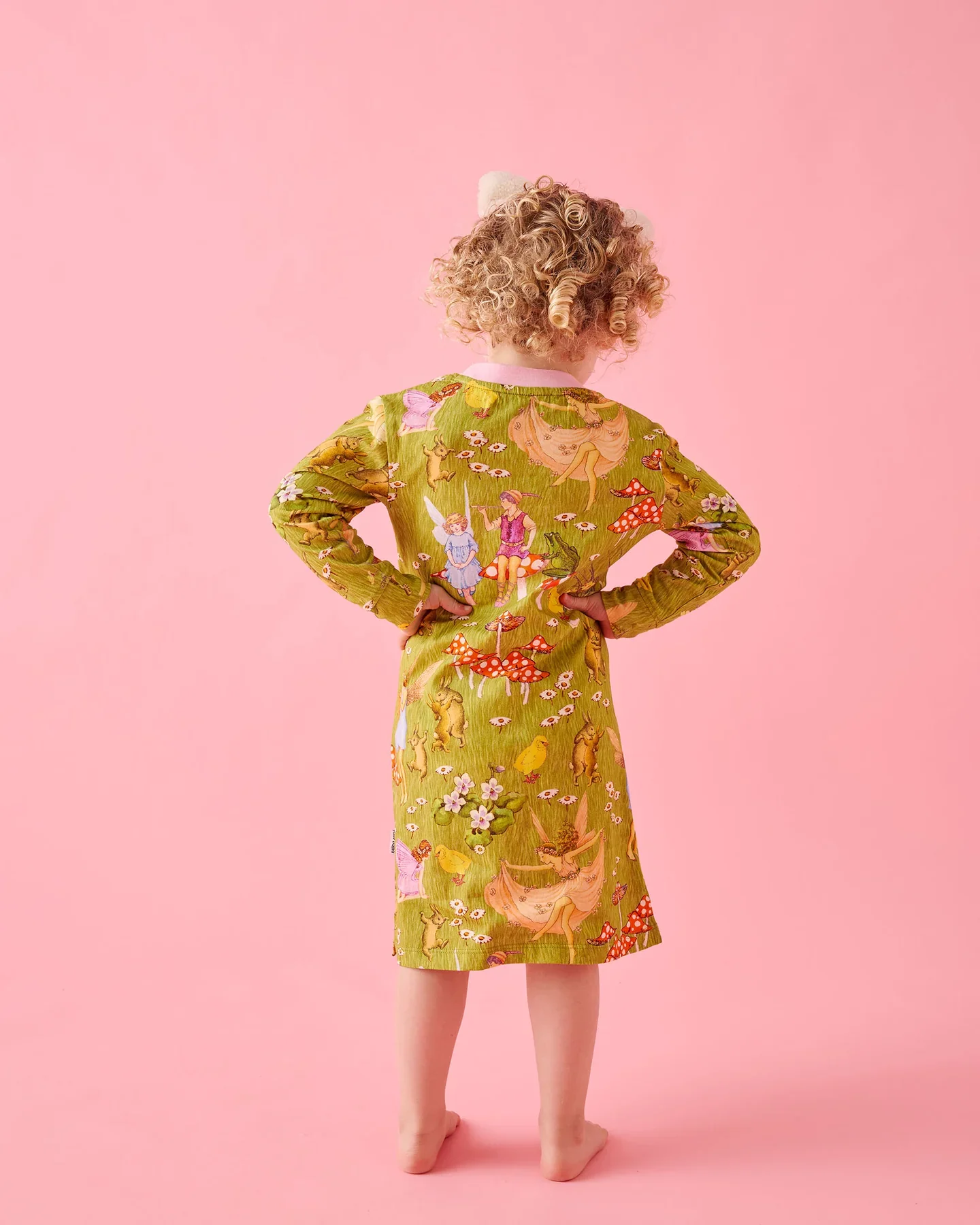 Kids Organic Cotton Long Sleeve Nightie - Fairyland | Frolicking In The Fields - Image 2