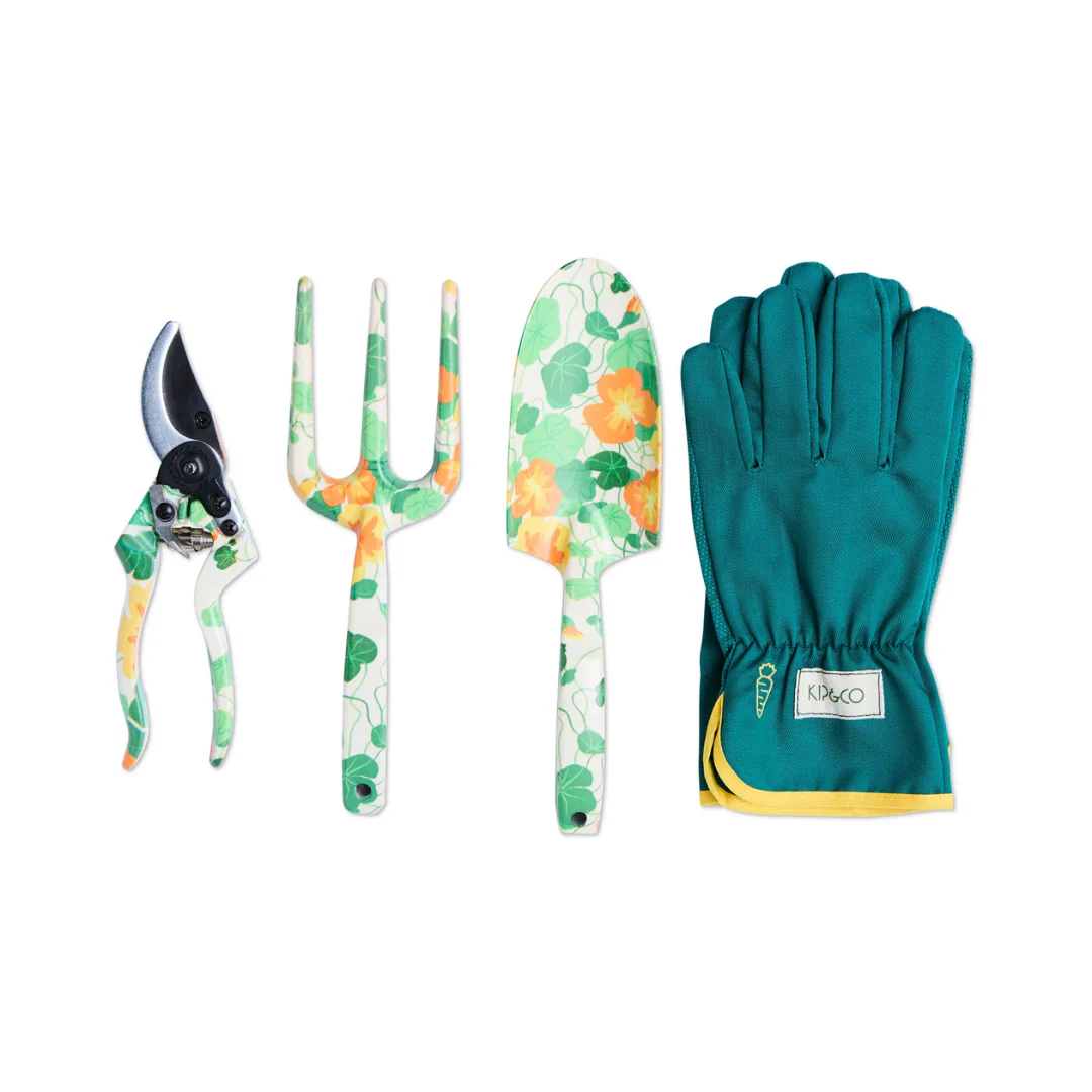 Garden Tools and Gloves Set - Nasturtium