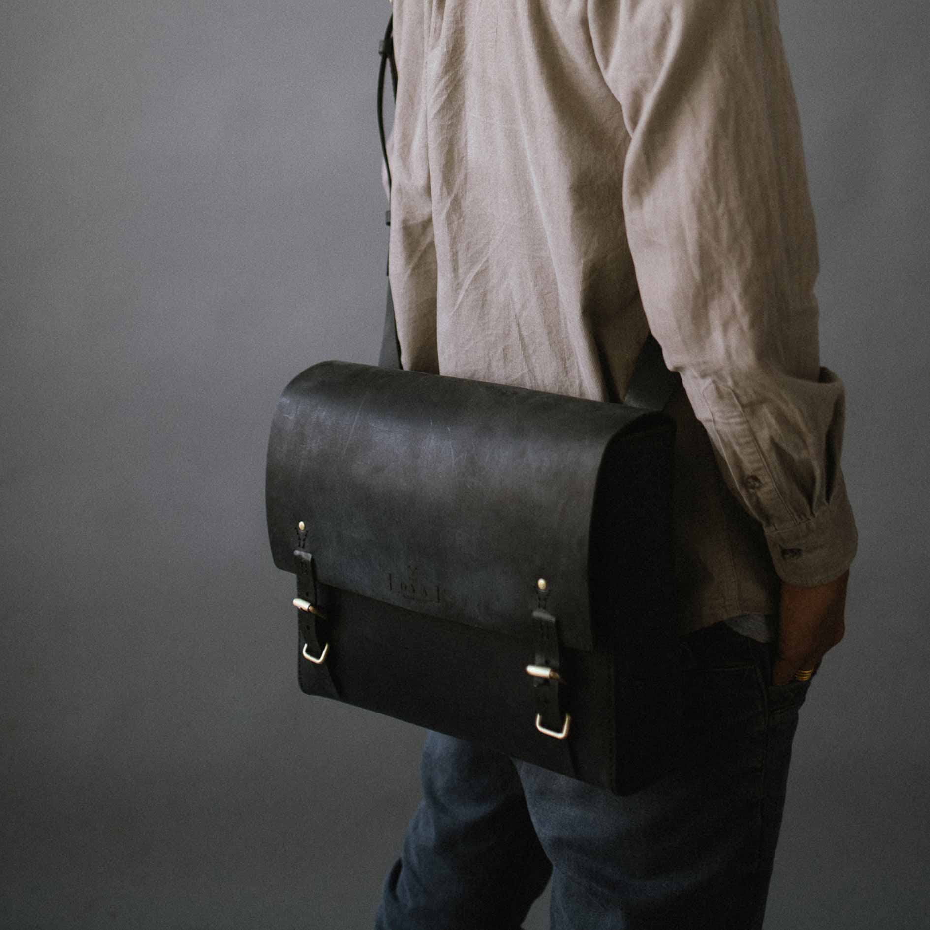 Goodstead Ethical Leather Satchel - Black - Image 2