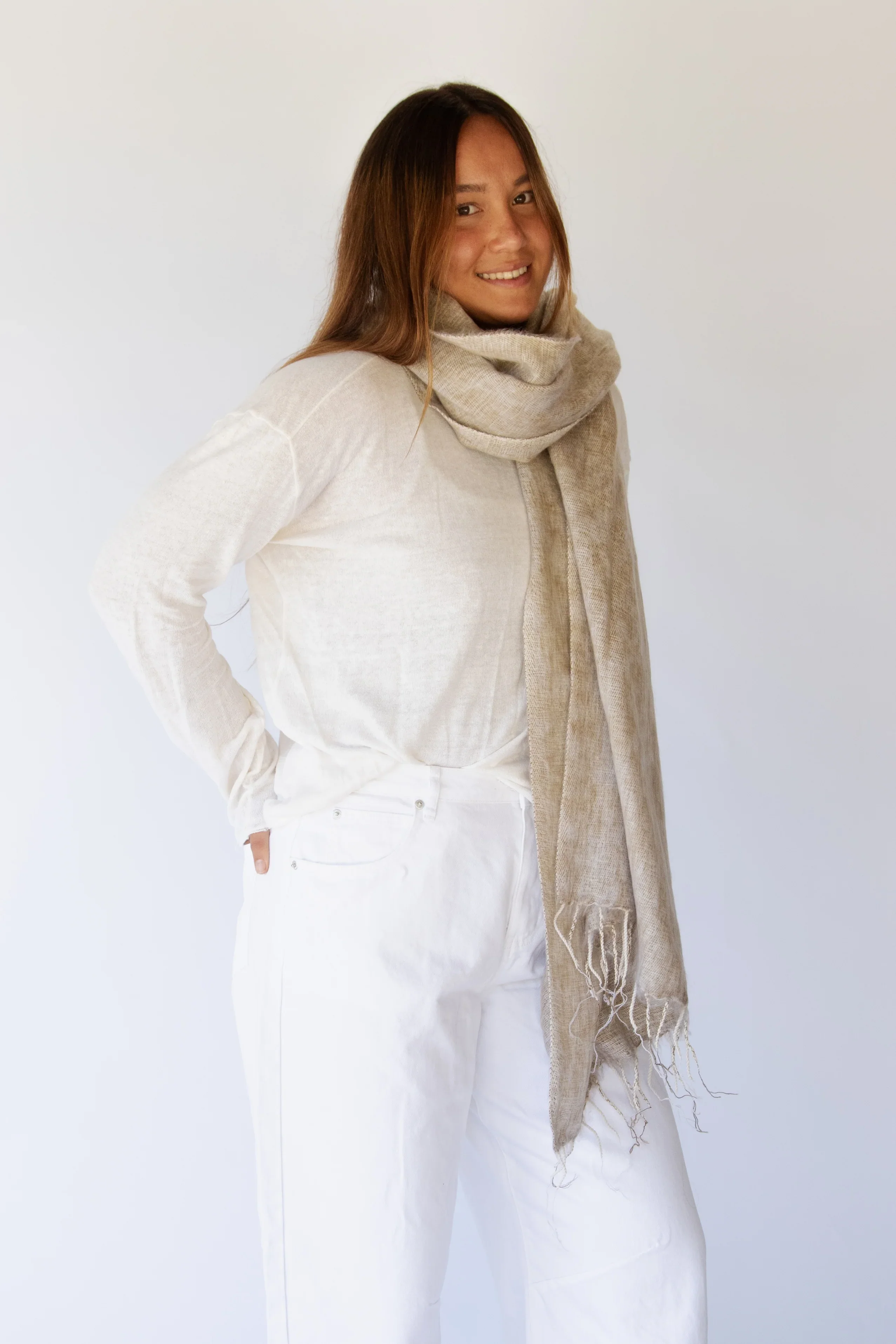 Hand Woven Scarf - Hazelnut - Image 3