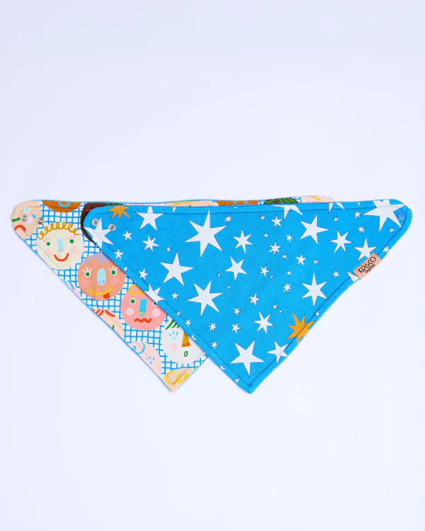 Organic Cotton Dribble Bib Set - Happy Stars - Image 4