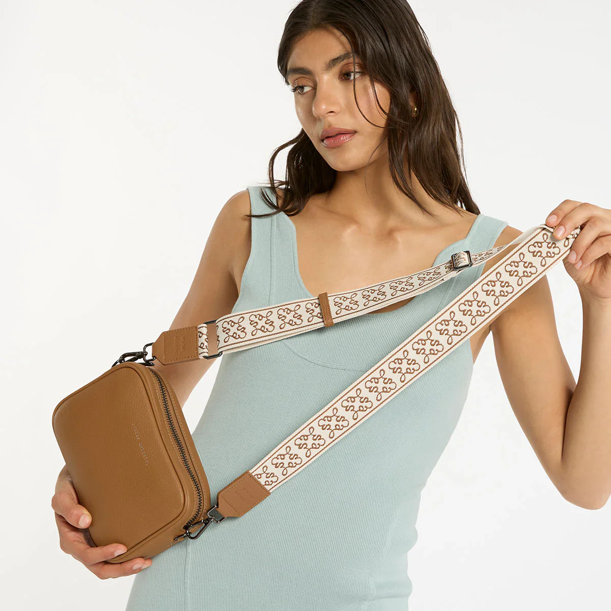 Jacquard Webbed Strap - Camel - Image 4
