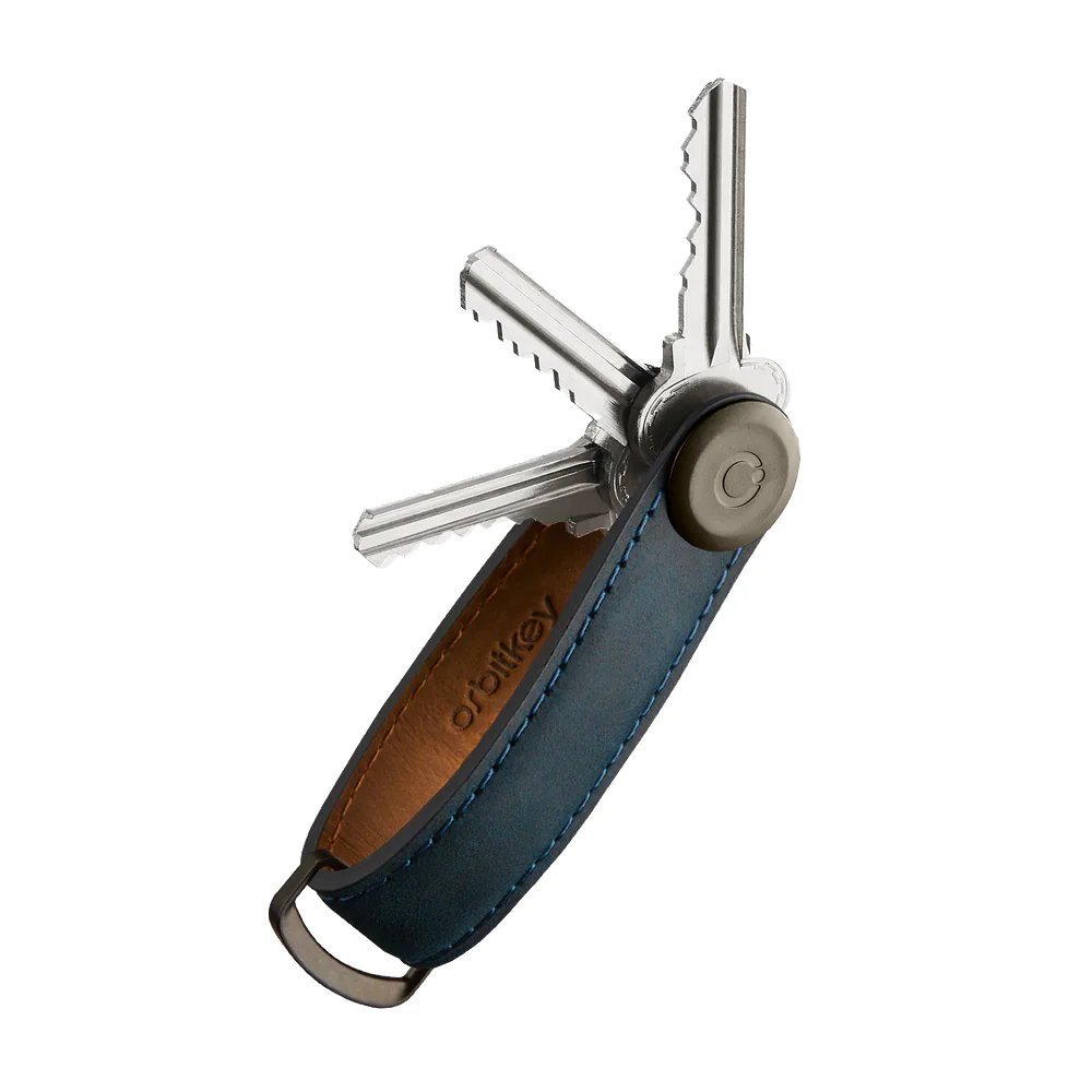 Key Organiser Crazy Horse Leather - Marine Blue