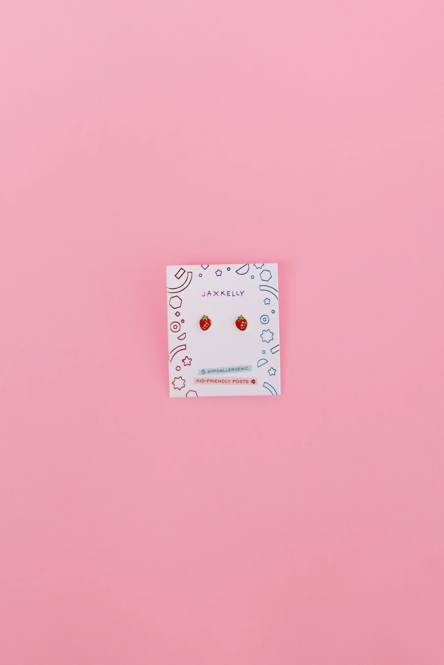 Kids Earrings - Strawberry - Image 2