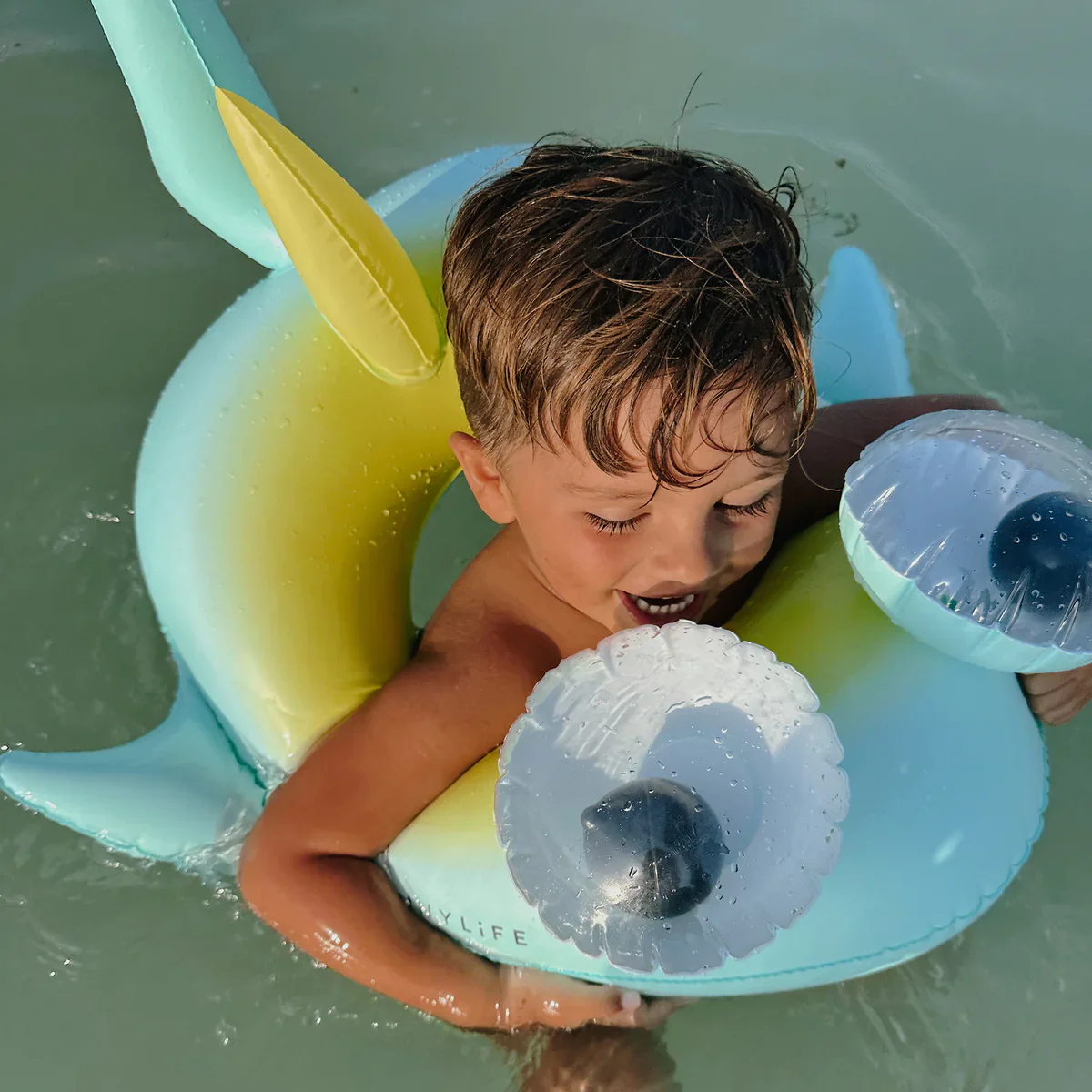 Kids Tube Pool Ring - Salty The Shark - Image 2