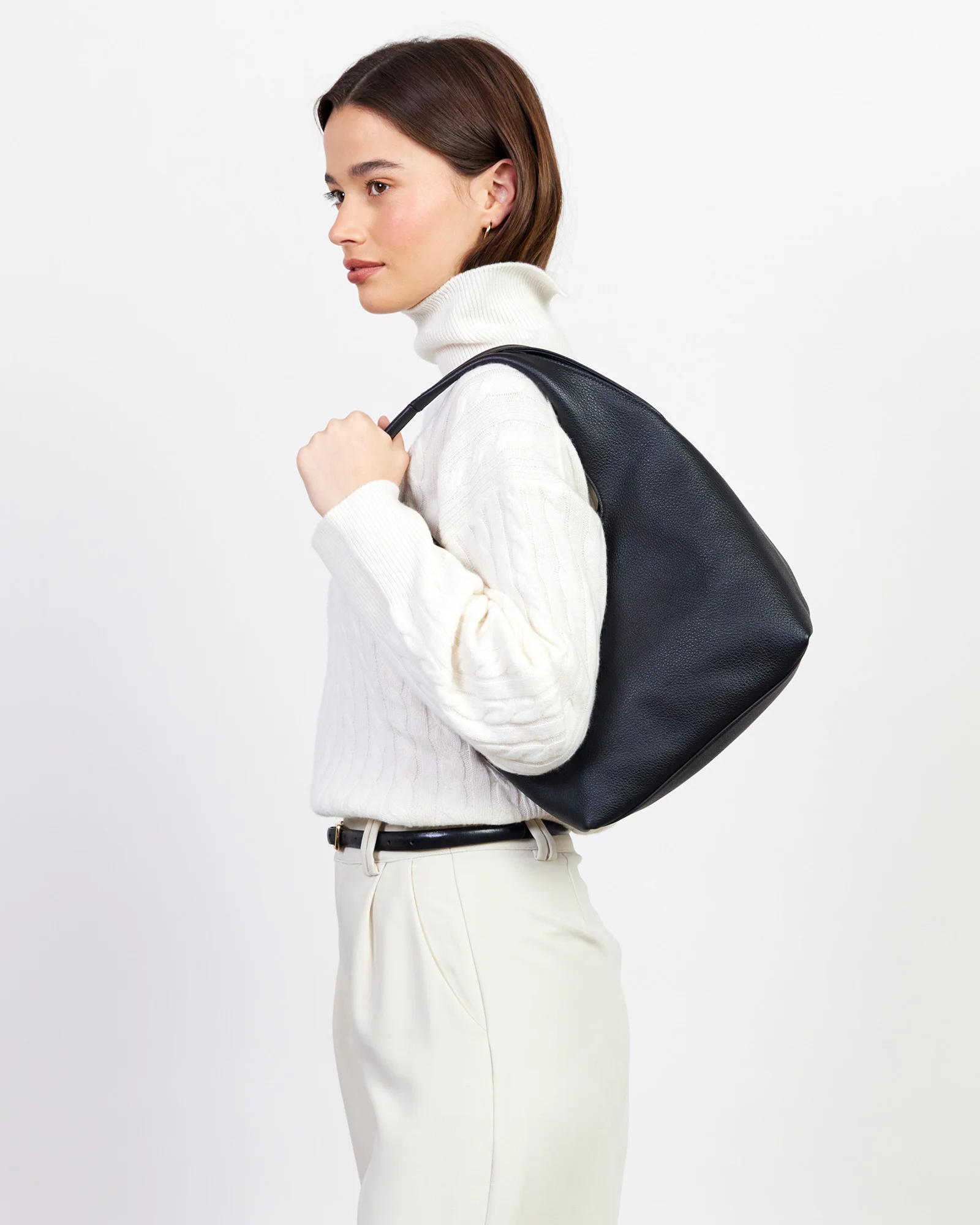 Kiki Shoulder Bag - Black Lightly Milled - Image 5