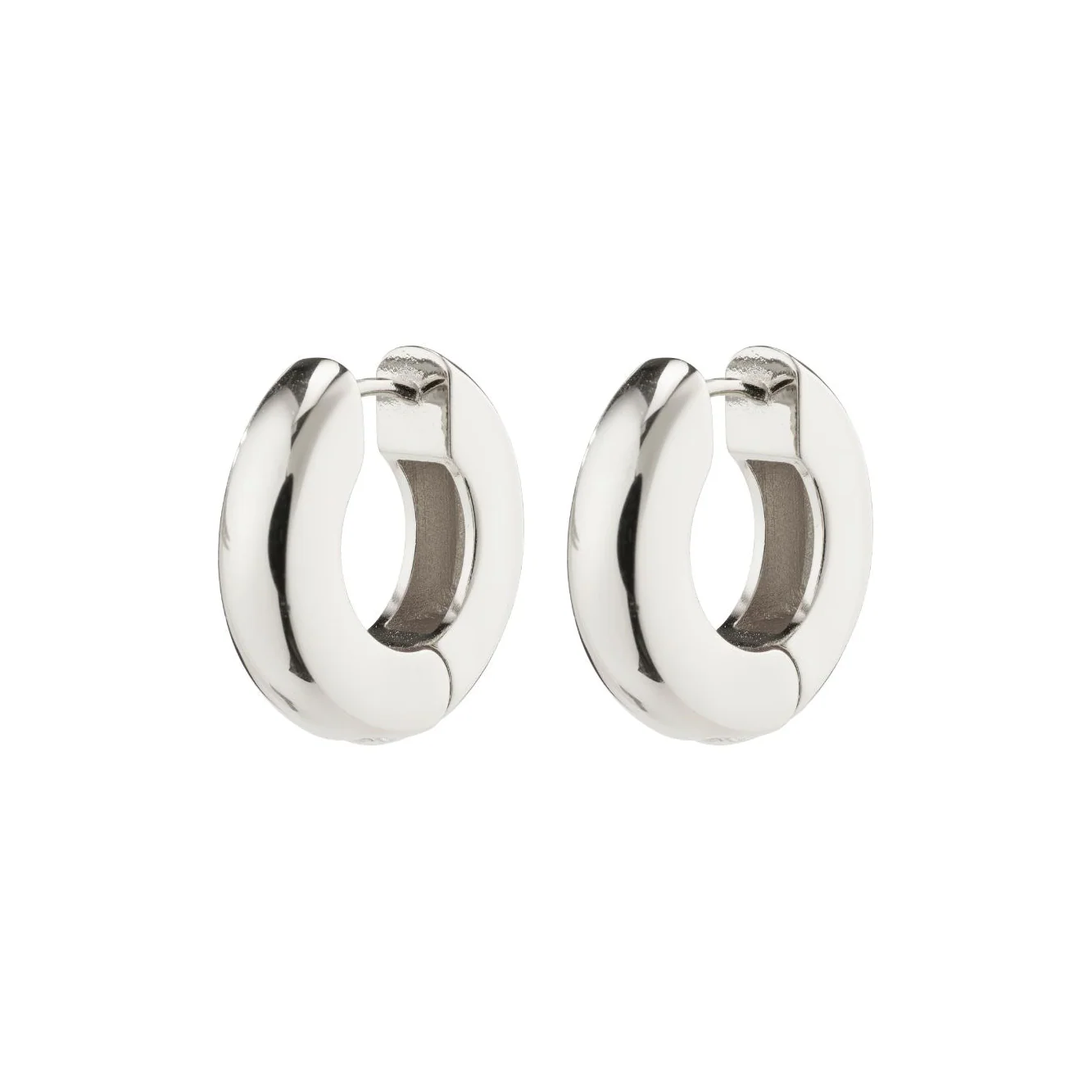 Learn Chunky Hoop Earrings - Silver Plated