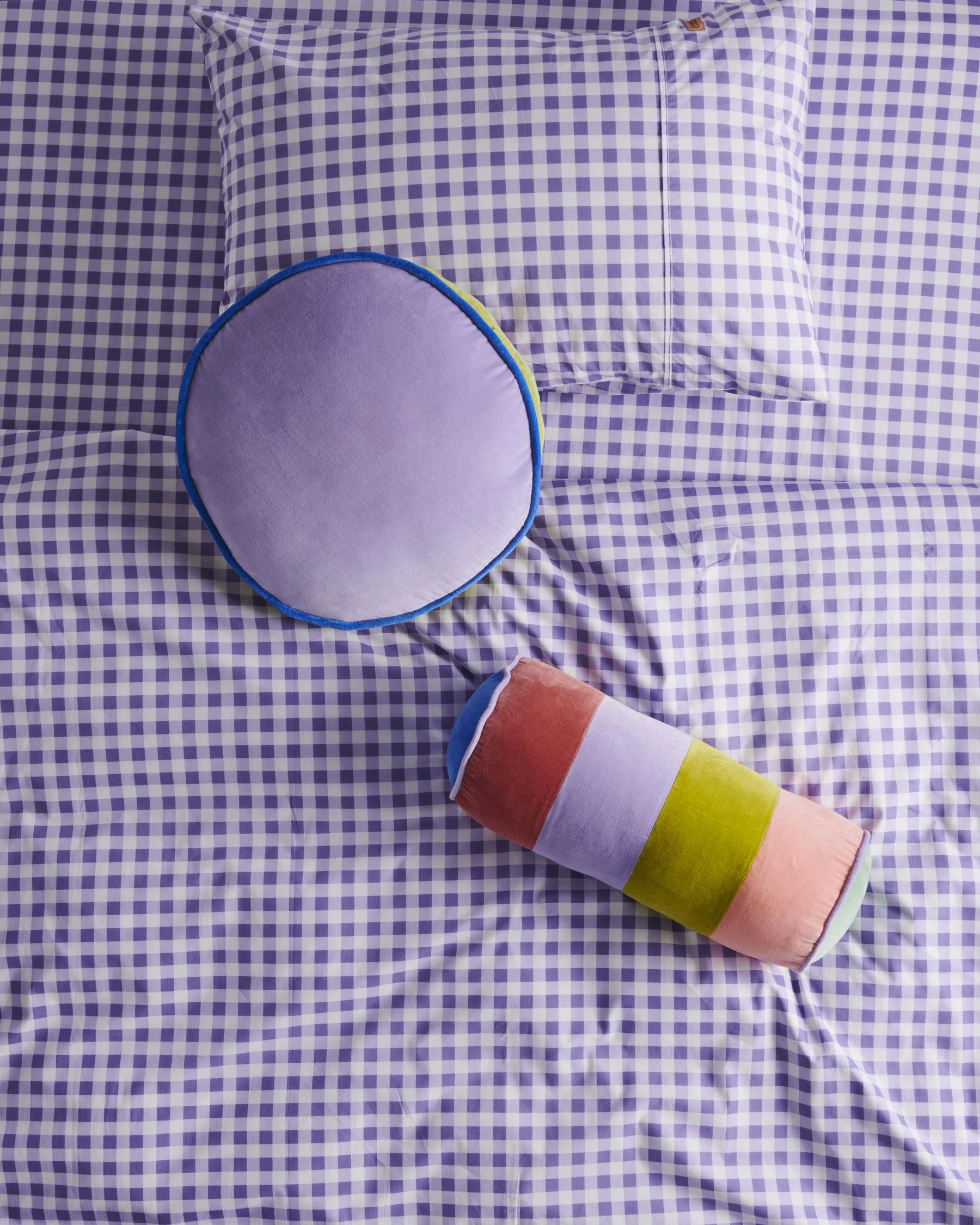 Cotton Pillowcase (Singular) - Lilac Gingham - Image 3