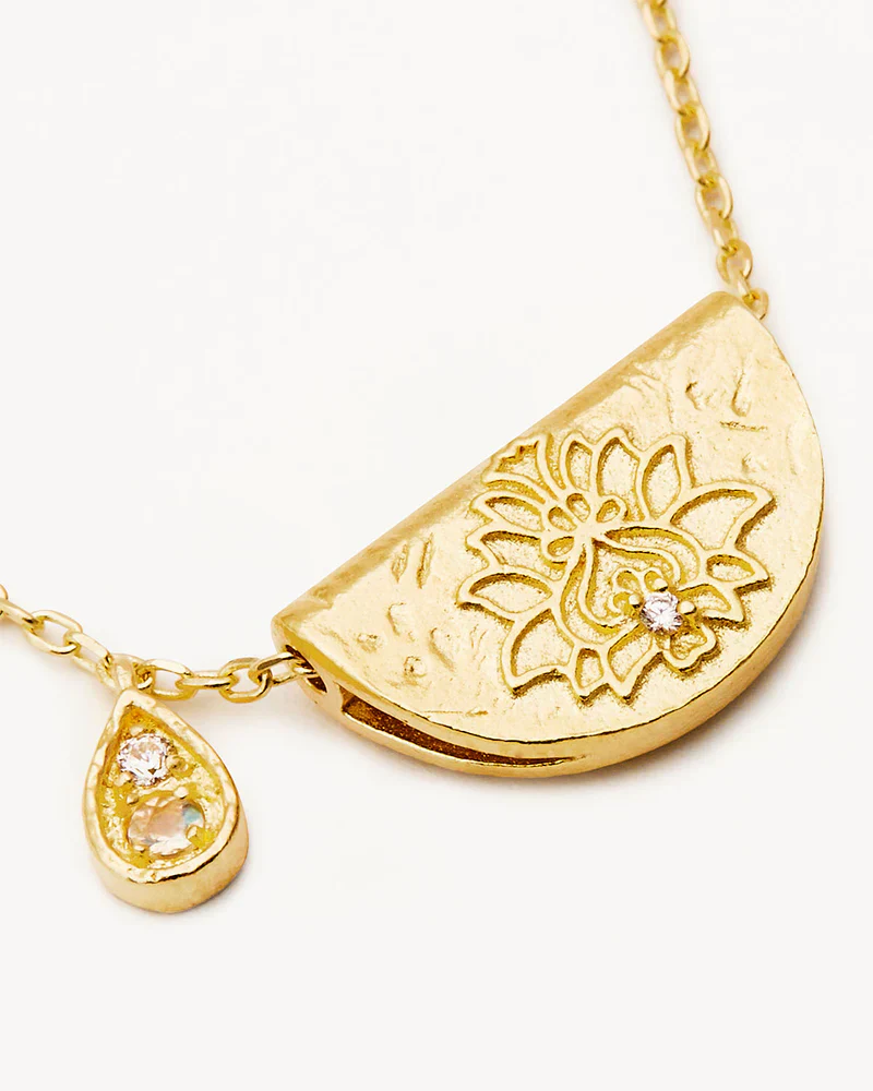Lotus Birthstone Necklace - Image 3
