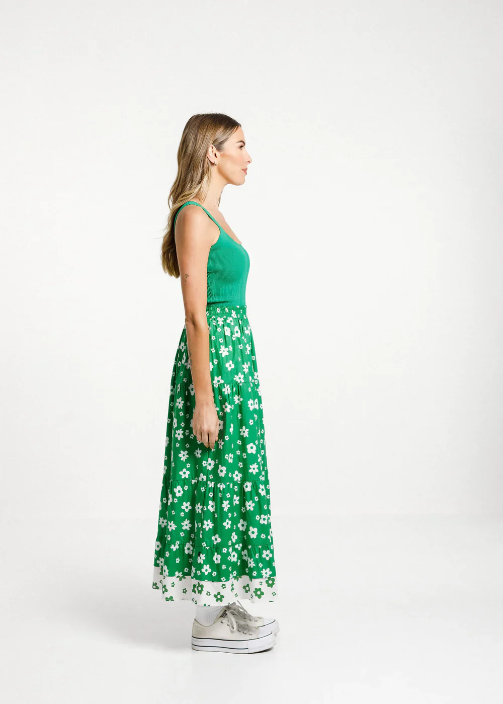 Lucia Skirt - Green/White Garden - Image 5