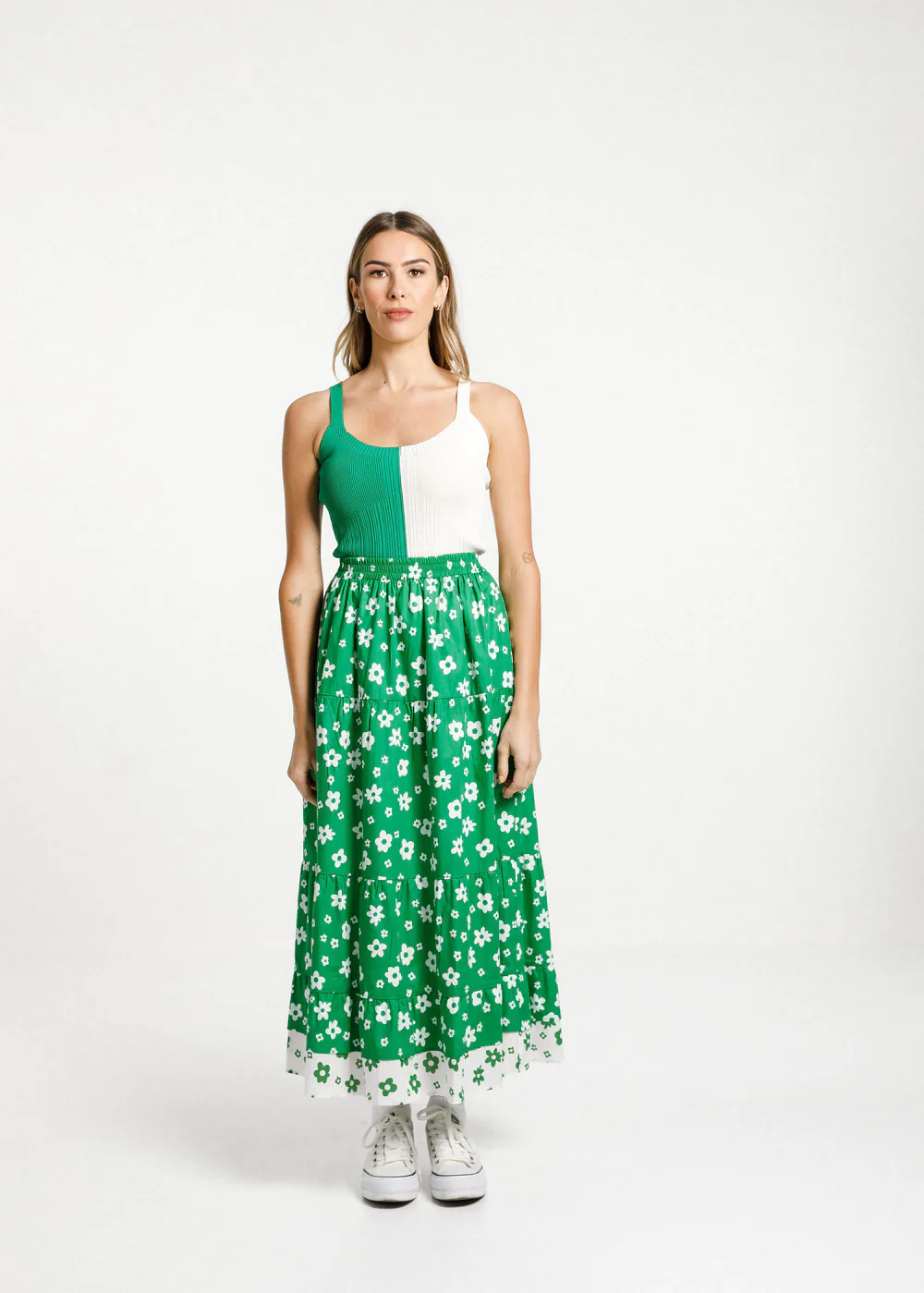 Lucia Skirt - Green/White Garden - Image 6