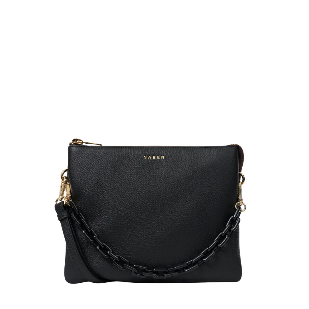 Matilda Crossbody - Black + Tonal Chain