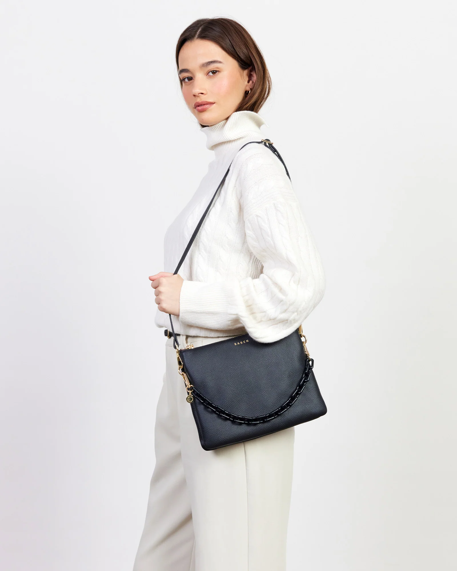Matilda Crossbody - Black + Tonal Chain - Image 2