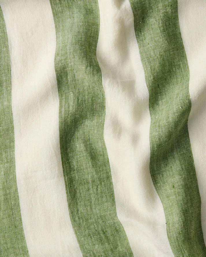 Linen Apron - Moss Stripe - Image 4