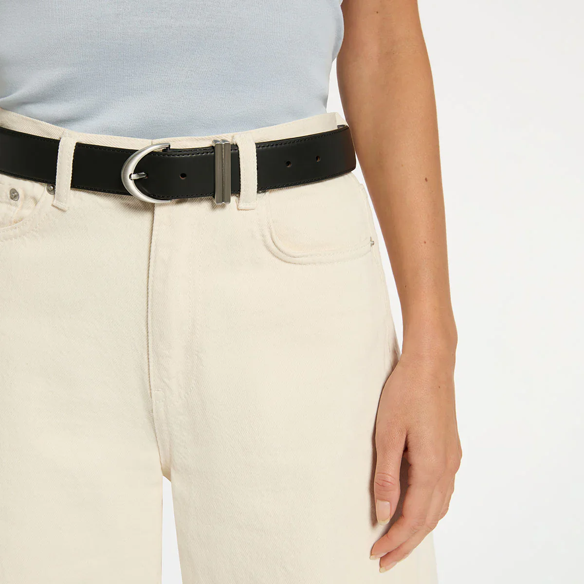 Under Your Spell Belt - Black Nappa/Silver - Image 5