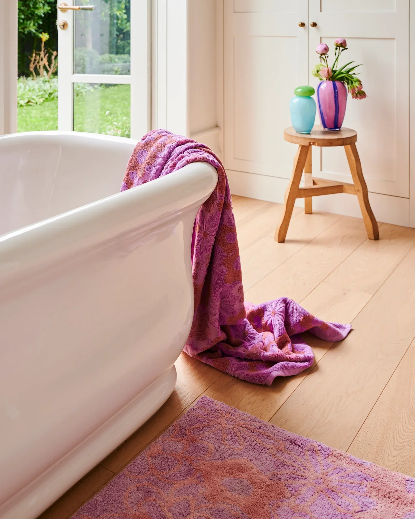 Terry Beach Towel/Bath Sheet - Peach Fleur - Image 3