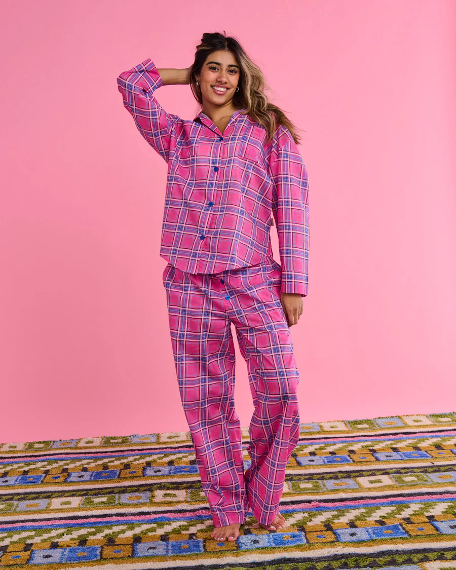 Cotton Pyjama Set - Pinky Tartan - Image 7