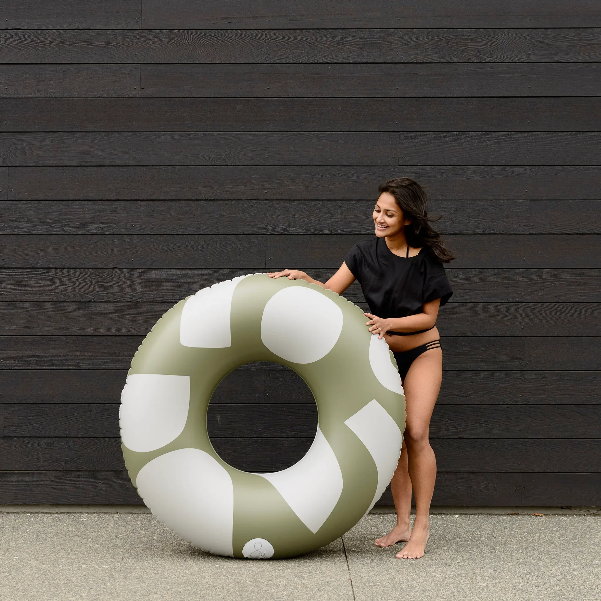 Playful Oversized Pool Tube - Olive - Image 2