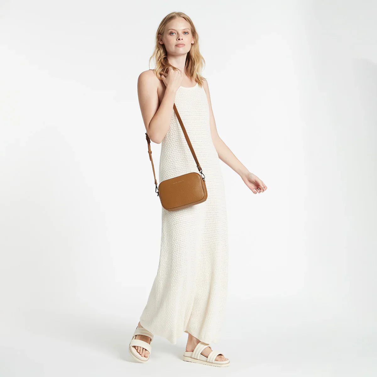 Plunder Bag with Dual Straps - Camel - Image 7