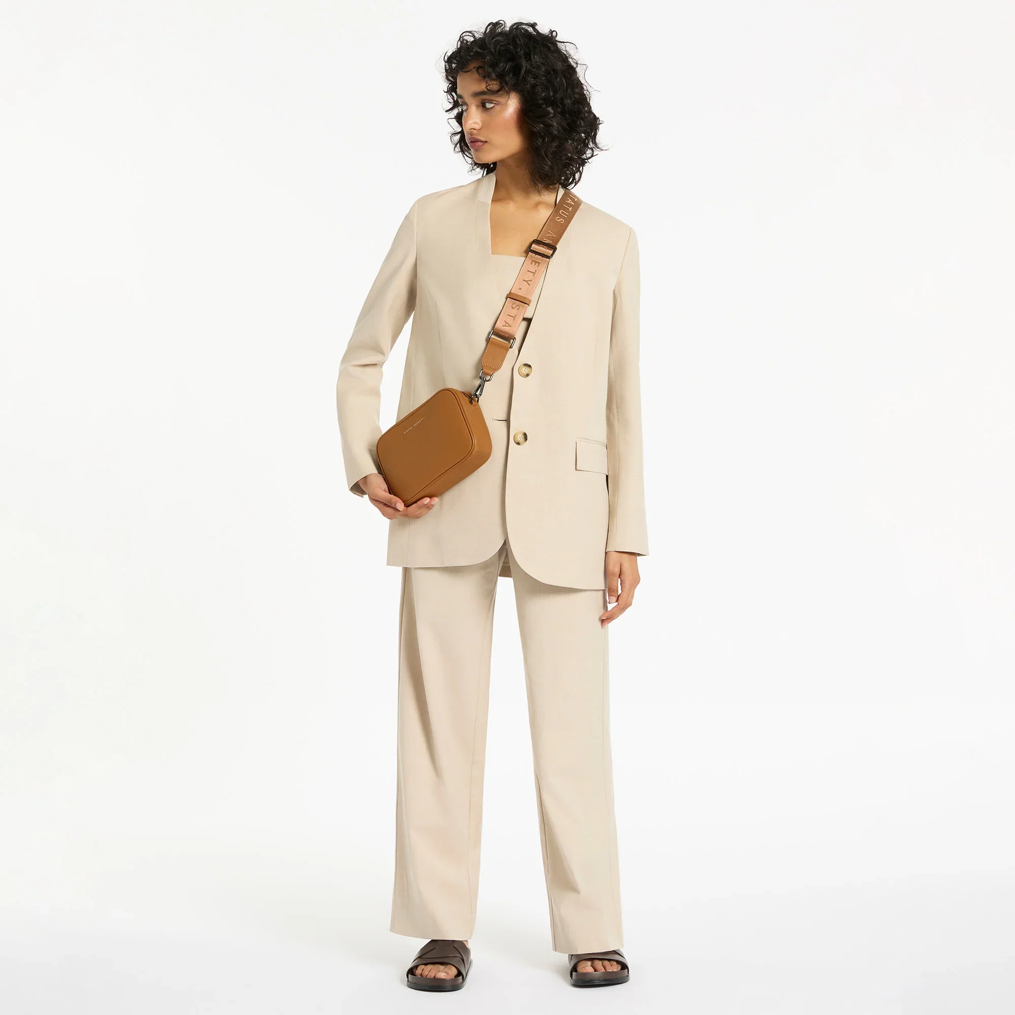 Plunder Bag with Dual Straps - Camel - Image 9
