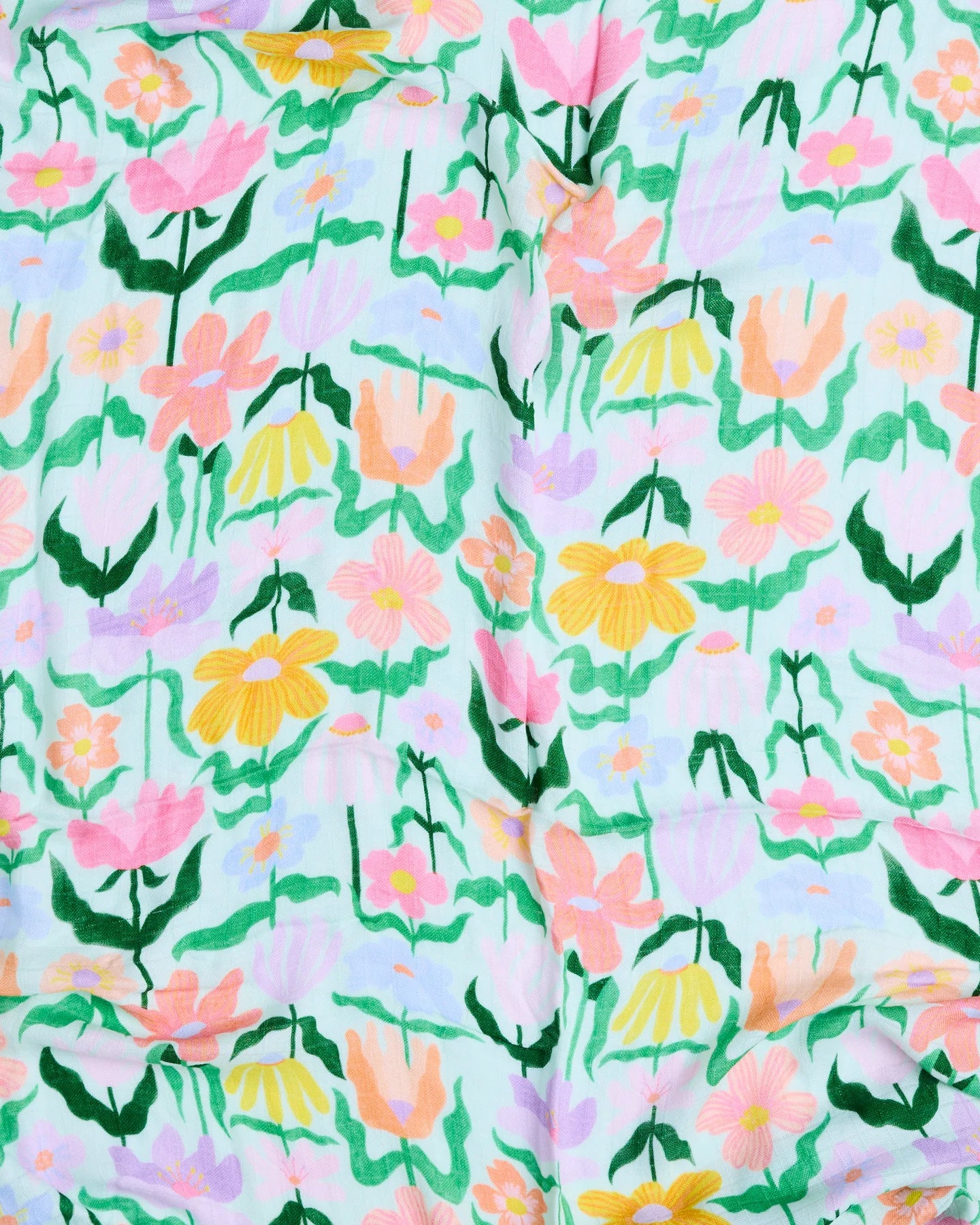 Baby Swaddle - Popping Flowers Green - Image 3