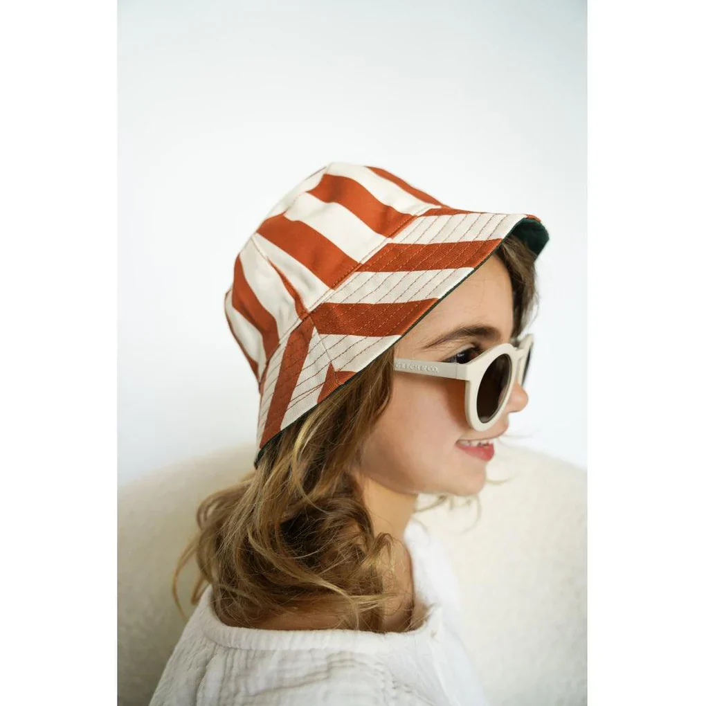 Reversible Bucket Hat - Checks & Stripes - Image 4