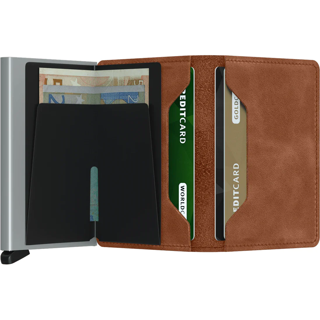 Slimwallet - Vintage Cognac Silver - Image 2