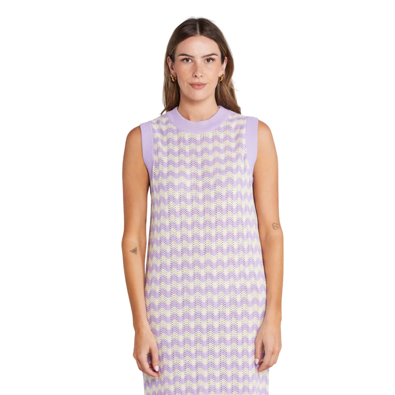Squiggle Tank Dress - lilac