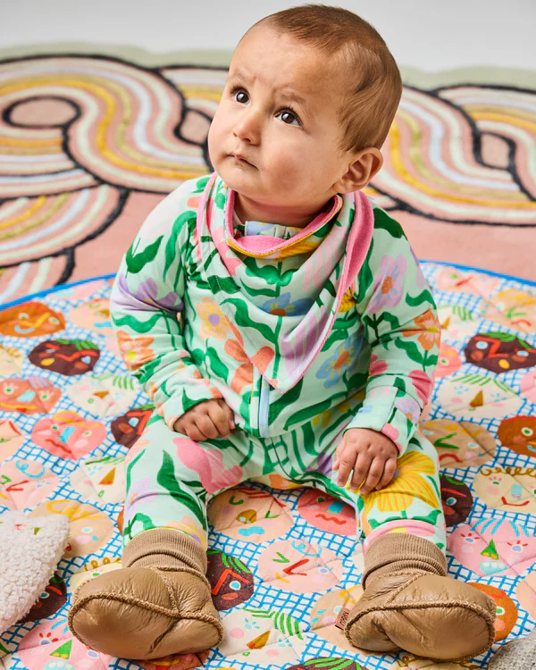 Organic Cotton Dribble Bib Set - Sweet Flowers - Image 4