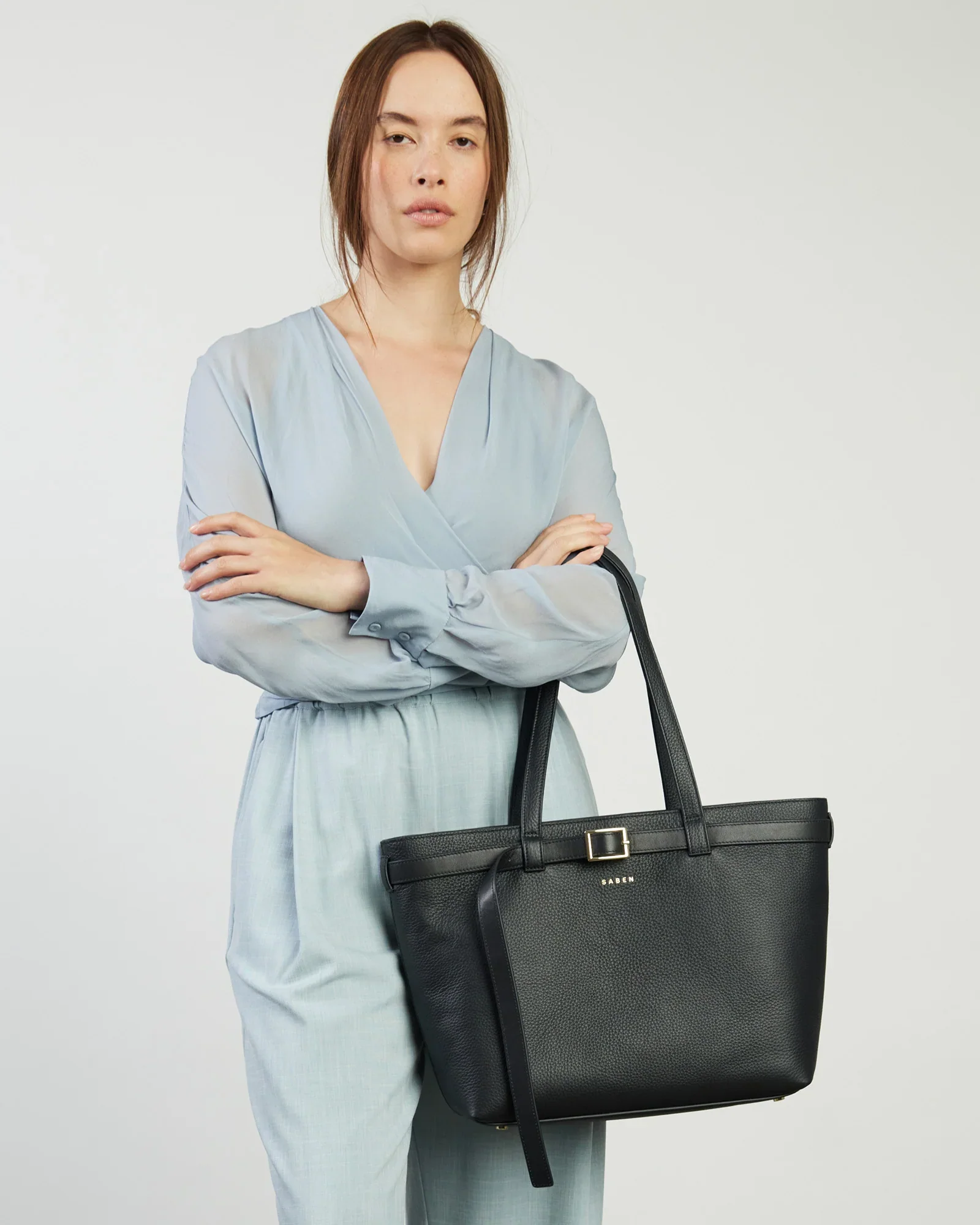 Tabby Shoulder Bag - Black + Bronze - Image 2