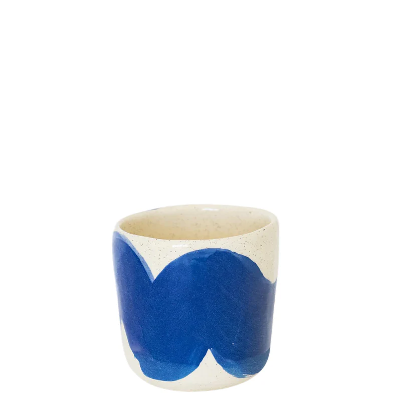Ceramic Tumbler - Oat/Cobalt