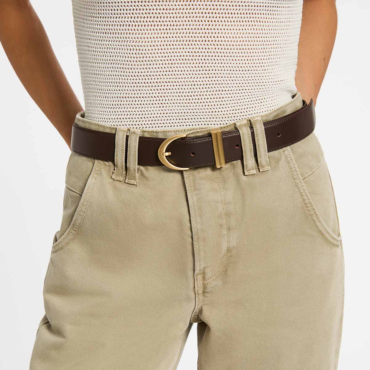 Under Your Spell Belt - Choc Nappa/Gold - Image 5