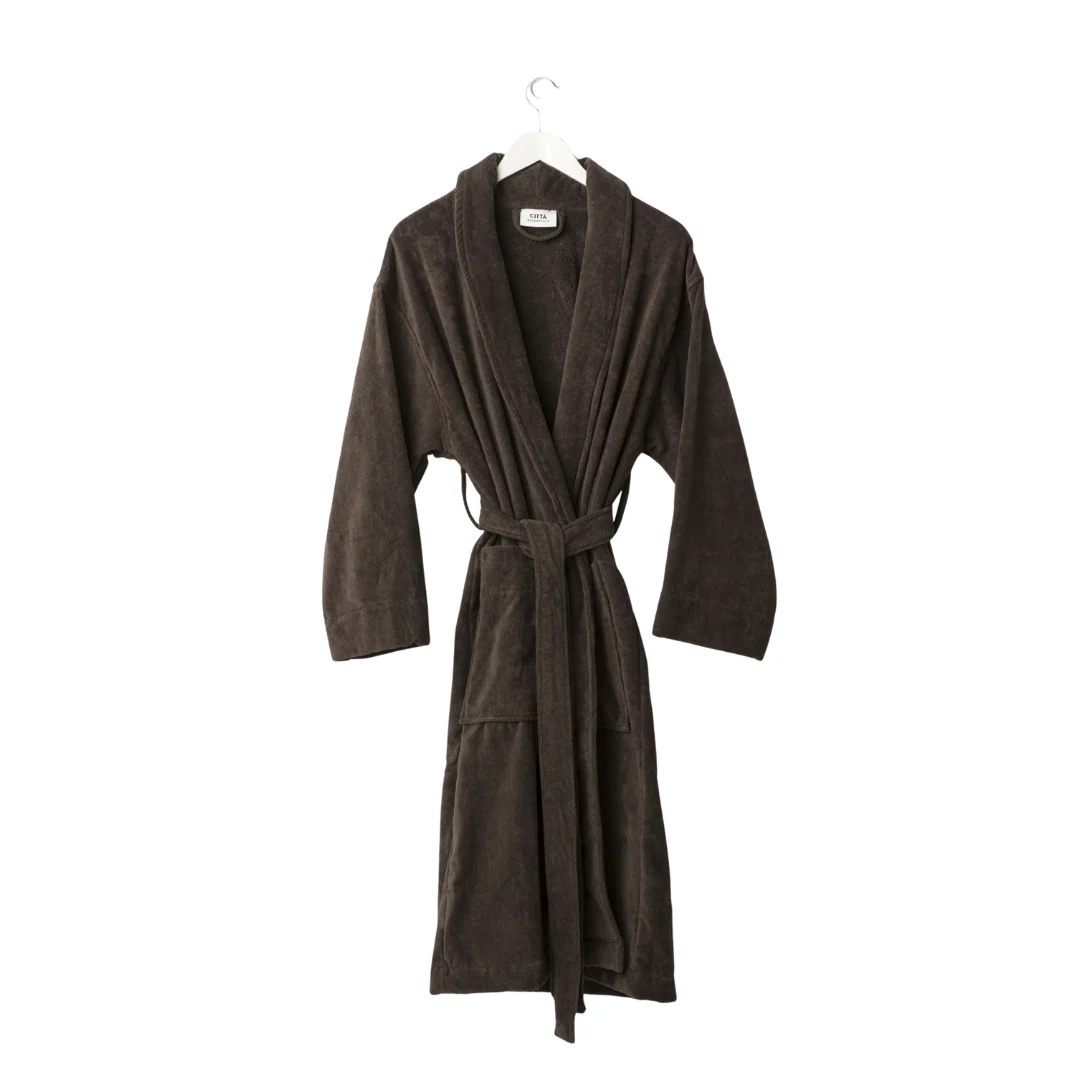 Velour Cotton Robe - Cocoa