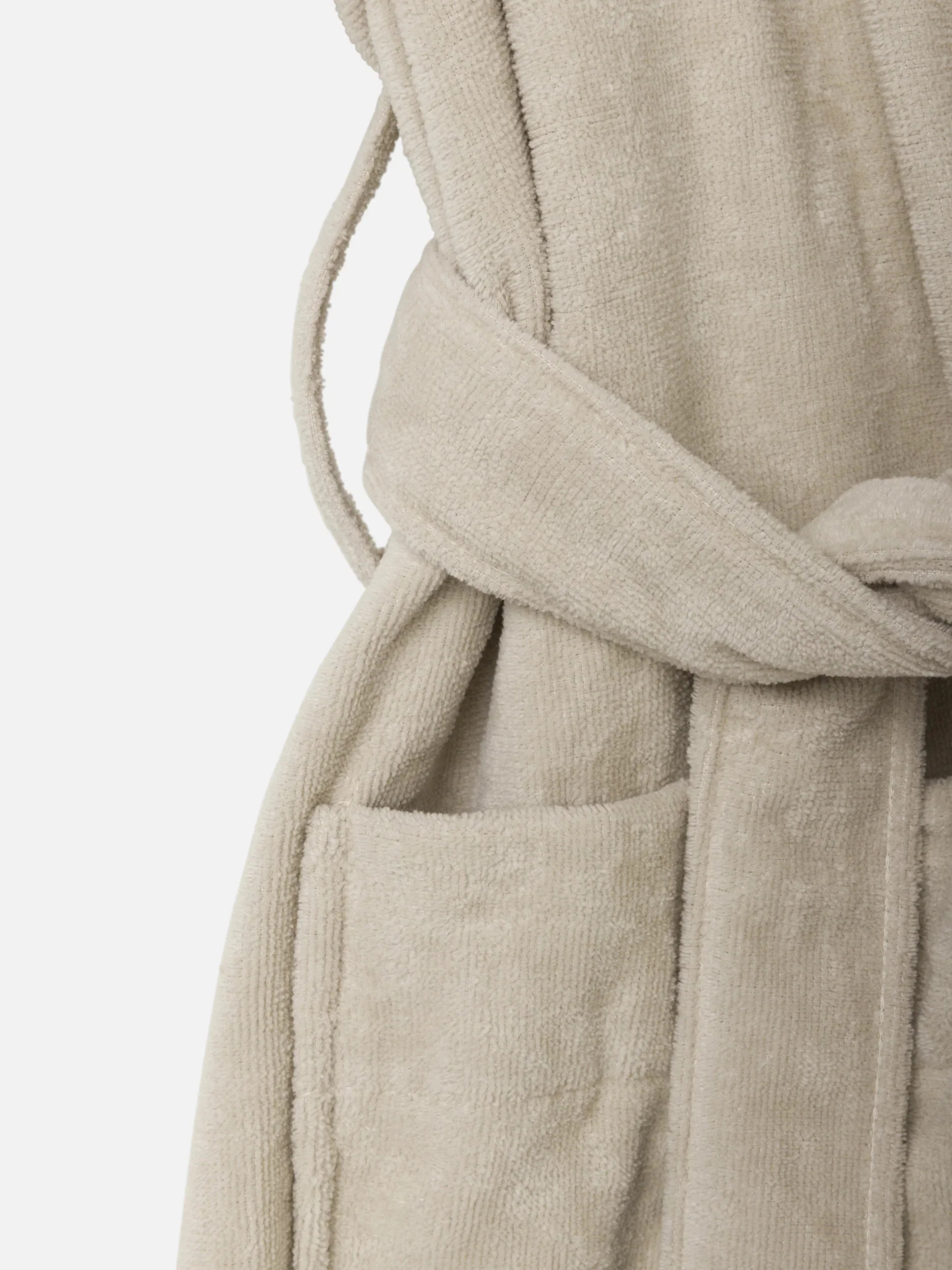 Velour Cotton Robe - Oat - Image 3