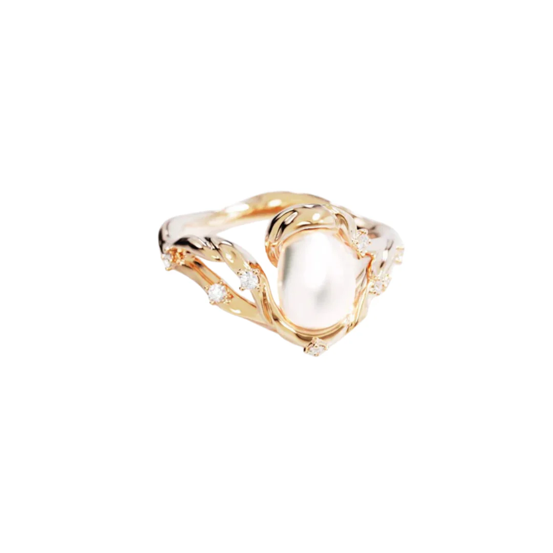 Vermeil Dive Into Serenity Pearl Ring