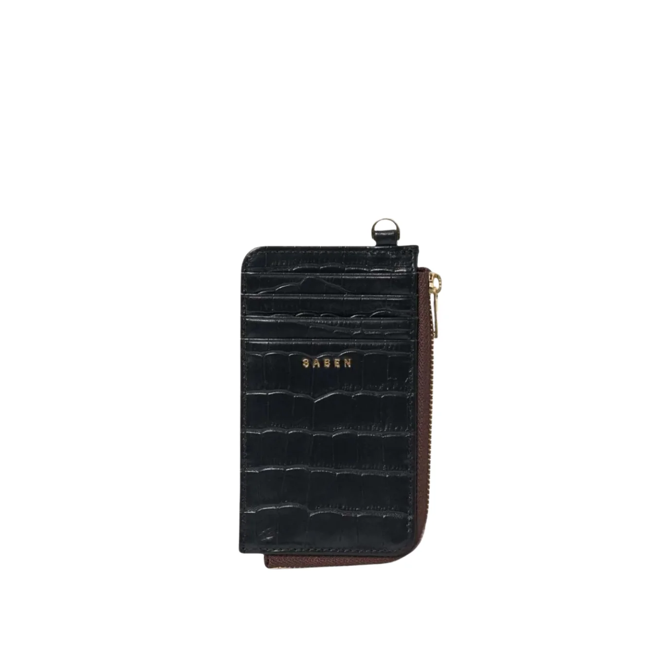 Winona Card Holder - Black Croc